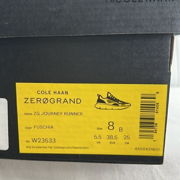 Cole Haan Zerogrand Journey Runner Sneakers- Fuscia- Size 8 B- NIB - Picture 7 of 7